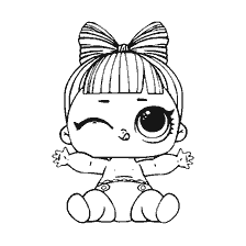 coloriage: Image de la poupée de coloration LOL jeune sœur Hugging