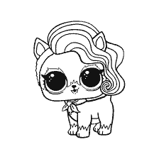 coloriage: Poupée Colorieuse LOL Pet Puppy avec de grands yeux