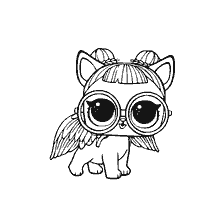 coloriage: Poupée dessin LOL animal de compagnie chiot de sucre pour la coloration