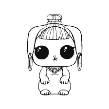 coloriage: Couleur LOL Pet Jinn avec de grands yeux et coiffure mignonne