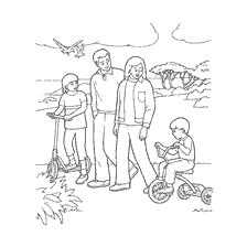 Family on a walk
