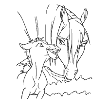 Spirit and his mother on the coloring book