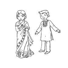 National costumes of Indian children