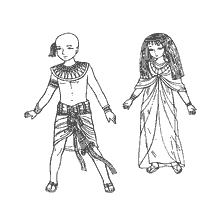 Costumes nationaux Enfants de l'Égypte ancienne