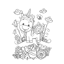 Coloring Nurses-Pretty Unicorns in the clearing