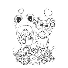 Coloring Nurses with bear cubs in costumes