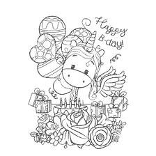 Coloring Nurses with a unicorn for his birthday
