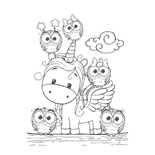 Coloring Nursing Sweetie: Unicorn and Owl