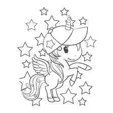 Coloring Nurse-Pretty: Blackberry in a hat against the background of stars