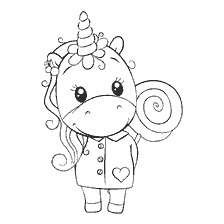 Coloring Nursing Sweetie Sweet unicorn with lollipop