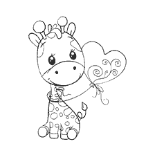 Drawing a cute giraffe with a heart