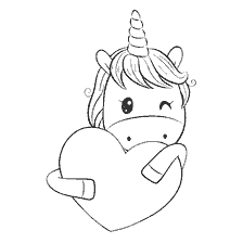 Picture of a unicorn embracing the heart