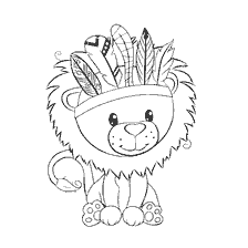 Coloring Lvivenko with feathers on his head