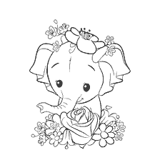 The shell of Nurses with a cute elephant and flowers