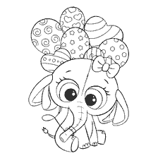 Coloring Nurses-Pretty Elephant with balls