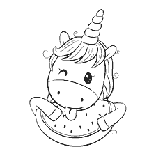 Coloring Unicorn with Watermelon