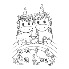 Babysitters: Two unicorns on a rainbow
