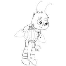 Abeja con una linterna de los dibujos animados Luntik