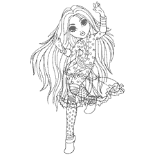 Muñeca para colorear Moxy Avery con pelo largo y traje brillante