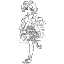 Muñeca Moxie Bria en el libro de colorear