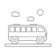 Bus sur le livre de coloriage pour enfants