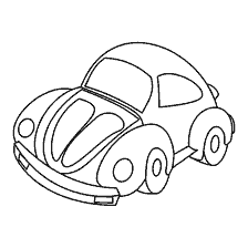 Dessin linéaire de la voiture pour colorier