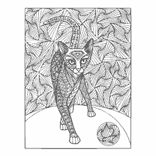 boyama sayfası: Yetişkin renkli kitap: Bir top ile kedi