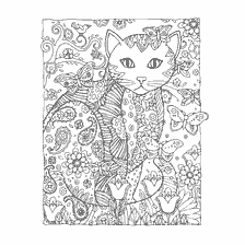 boyama sayfası: Yetişkinler için Renk: Kedi ve tereyağı