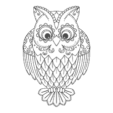 boyama sayfası: Yetişkinler için renklendirme anti-stress Owl