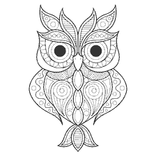boyama sayfası: Yetişkinler için Renk: Owl anti-stress