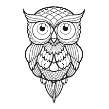 boyama sayfası: Anti-stress yetişkinler için owl owl rengi