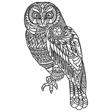 boyama sayfası: Bir anti-stress owl