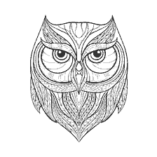 boyama sayfası: Yetişkinler için renkli - bilge owl