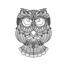 boyama sayfası: Bir owl görüntüsü ile anti-stress
