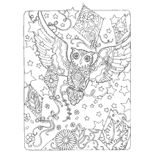 boyama sayfası: Yetişkinler için Renk: Owl ve kites