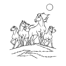 Spirit: Lord of the Prairies with a Horse Herd