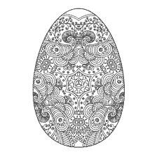 Kleuren voor volwassenen anti-stress met de afbeelding van pysanky voor Pasen