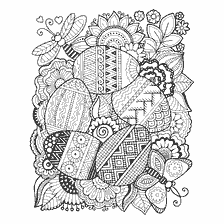 Anti-stress kleurboek met paaseieren en bloempatronen