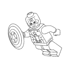 Картинка для раскраски Капитана Америки в стиле LEGO