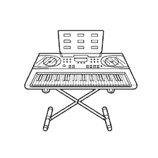 coloring page: Black and white coloring synthesizer