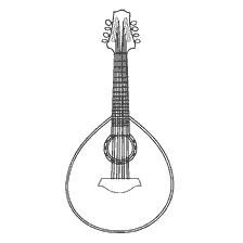 coloring page: Mandolin painting for coloring