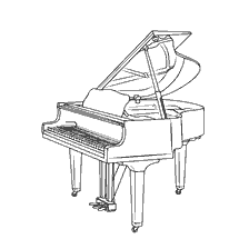 coloring page: Painting piano