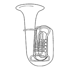 coloring page: Coloring of a Tuba Musical Instrument
