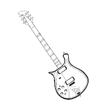 coloring page: Coloring acoustic guitar for children