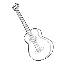 coloring page: Contour image of the ukulele for coloring