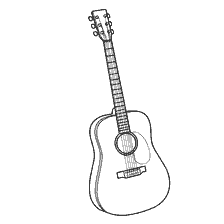coloring page: Coloring guitar for children