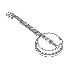 coloring page: Banjo drawing for coloring