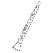 coloring page: Clarinet, musical instrument for coloring