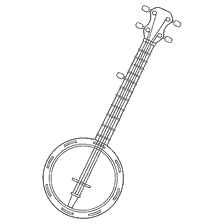 coloring page: Contour Banjo Coloring