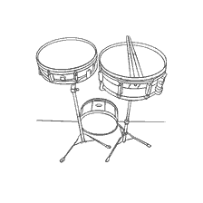 coloring page: Contour colouring of the drum kit